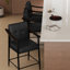 Tabouret de bar de style médiéval de 26 po, accoudoirs en bois, structure en métal épais et robuste, tabouret haut classique-2033330873-2043767182