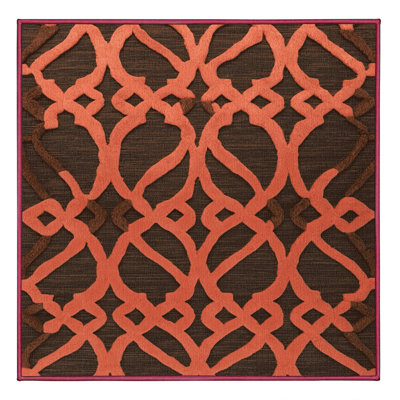 Machine Washable Trellis Brown Area Rug