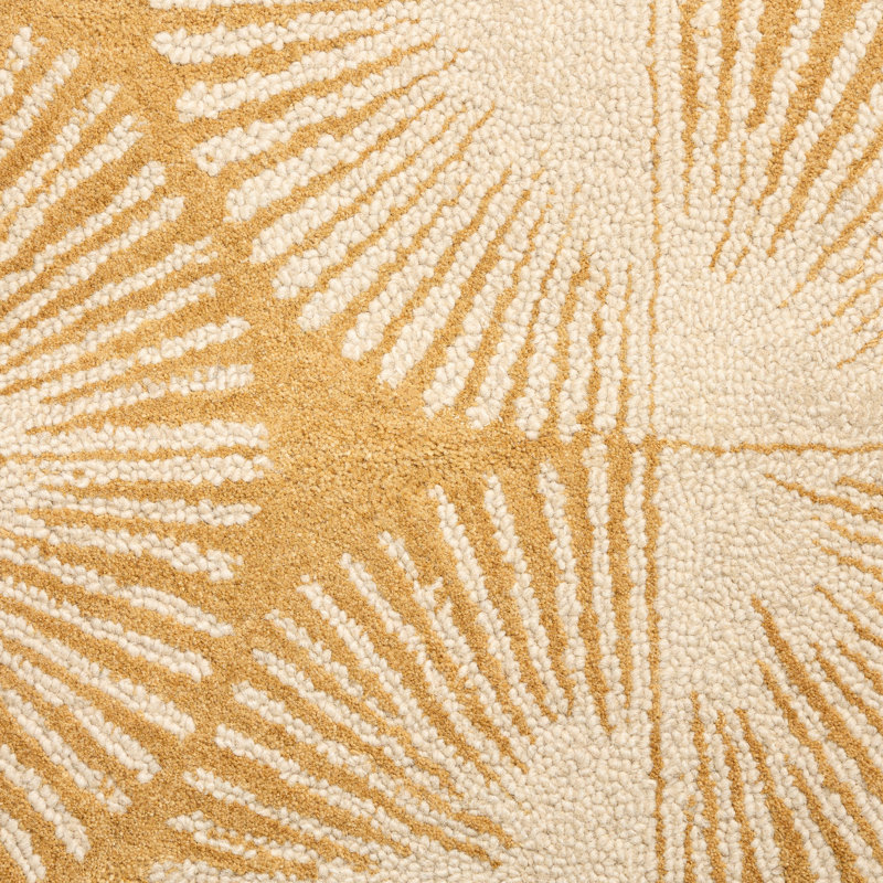 NICOLE MILLER NEW YORK Kendall Fluted Geo Handcrafted Wool Area Rug Gold, Runner 2'6"' x 5"