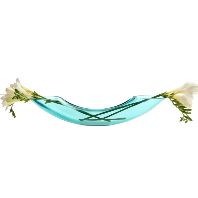 Glass Table Vase, Aqua