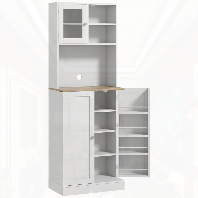 66.5"H Pantry Cabinet With Microwave Stand