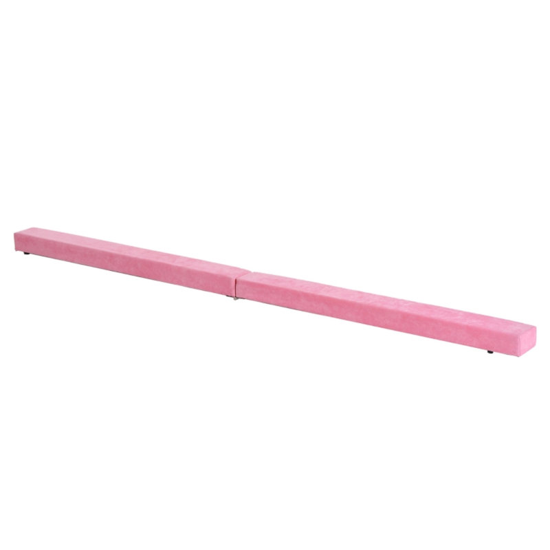 7ft 2.1m Folding Gymnastics Balance Beam, Suede Cover High-density Foam Training Beam, 10cm Wide Top Foldable Lightweight Gymnastics Beam For Beginner & Home Practice, Pink