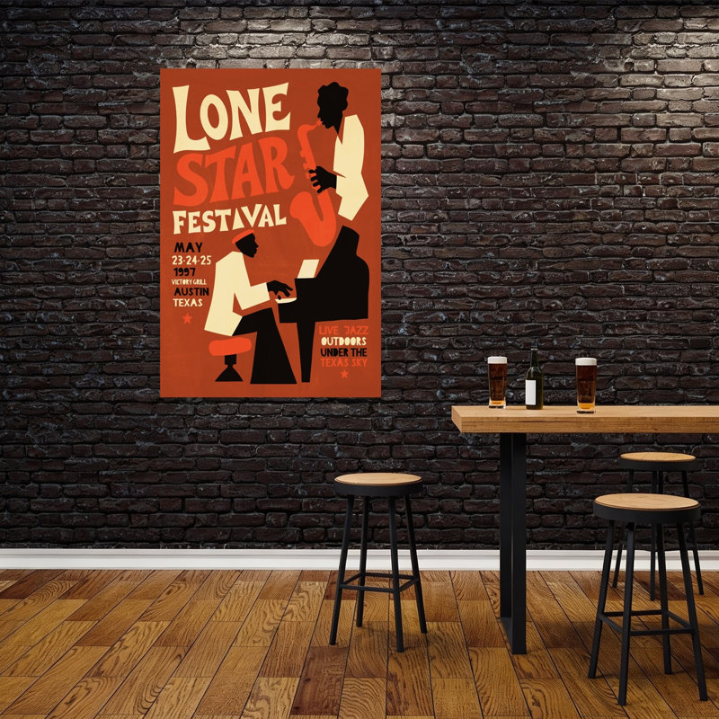 Retro Jazz Festival Retro Vintage Architecture Wall Art Print, 60" H x 40" W
