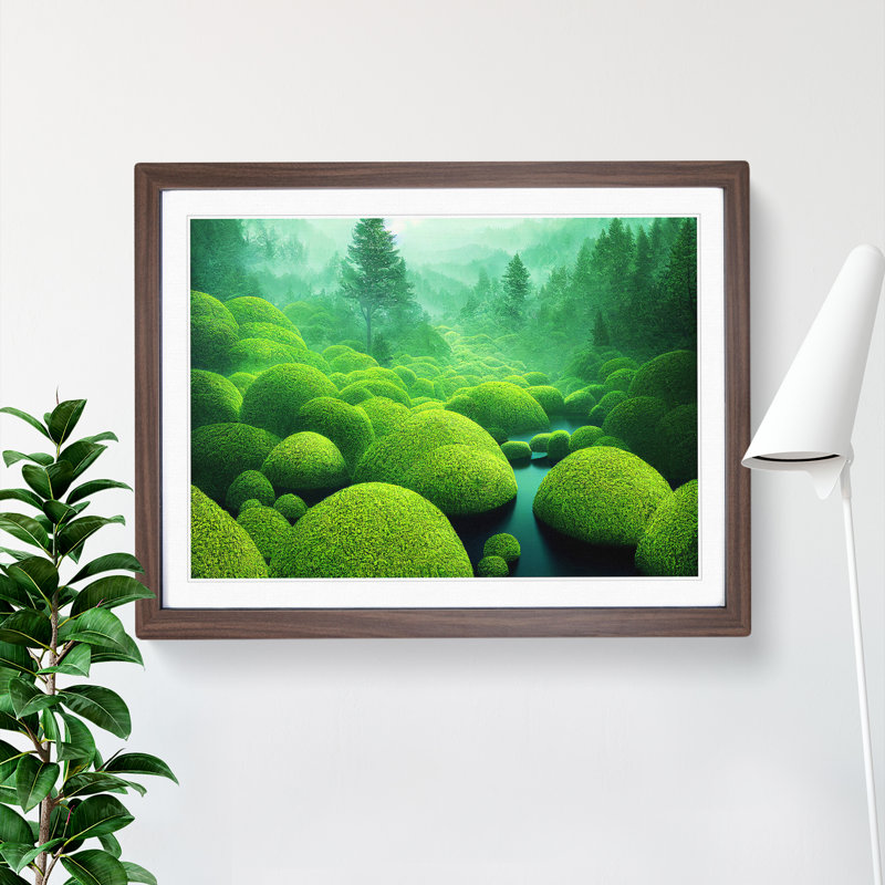 Euphoric Forest - Framed Print, 25cm H x 34cm W x 2cm D, Walnut