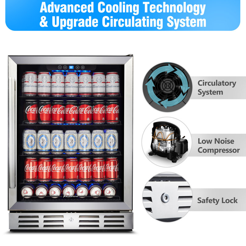 Kalamera Built-in Refrigeration 23.42 " W Freestanding and Built-In 175 Cans (12 oz.) 5.3