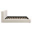 King Size Upholstered Platform Bed With Thick Linen Headboard And Footboard, Beige, No Box Spring Needed