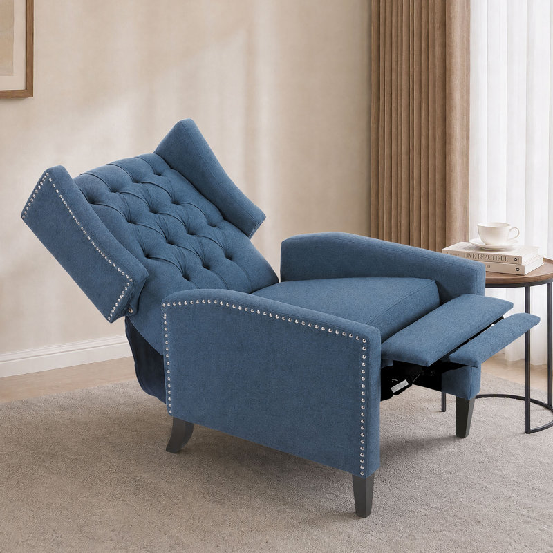 Fauteuil inclinable 27 po de largeur moderne et rembourré, Blue