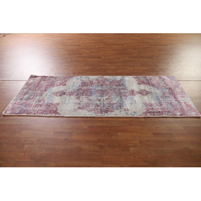 Handmade Abstract Runner Rug 3x8