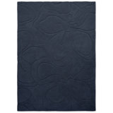 Wool Floral Area Rug in Dark Blue