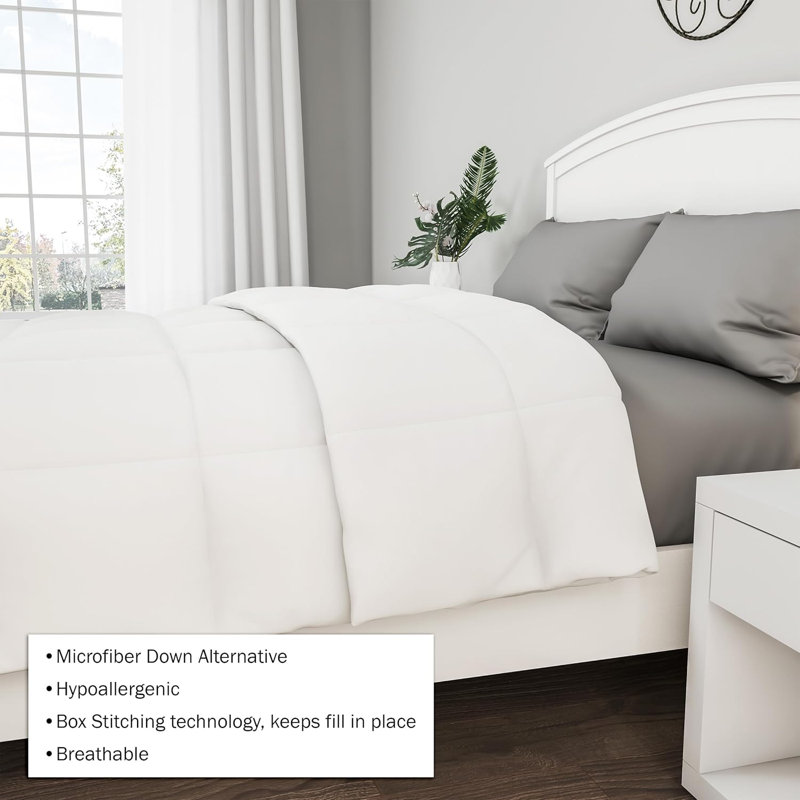 Plymouth Home Pillow Top King Mattress Topper - Plush and Supportive Baffle Box Down and Duck Featherbed with 4-Inch Gusset and Cotton Cover