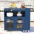 Modern Rolling Kitchen Island Cart with Built-in Charging Station, LED Lighting and Ample Storage-1481230230