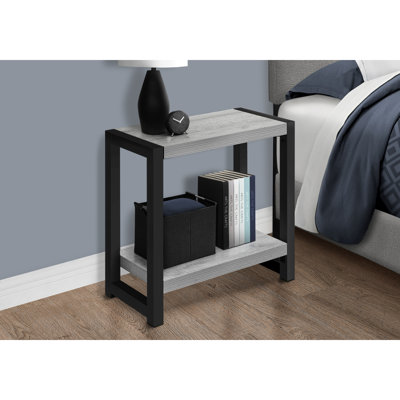 Table d'appoint, côté, bout, étroit, petit, 2 niveaux, salon, chambre à coucher, stratifié, contemporain, moderne