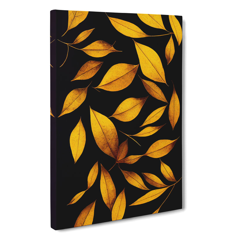 Golden Leaves No.1 - Wrapped Canvas, 50cm H x 35cm W x 3cm D