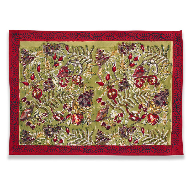 Winter Garden Wreath 100% Cotton Rectangle Placemats