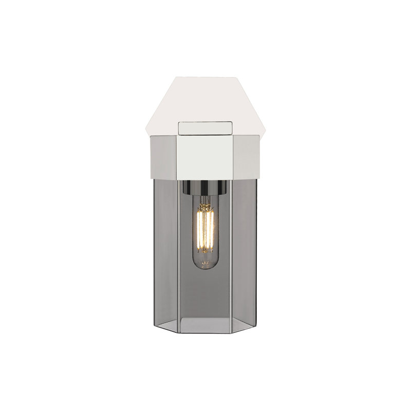 Applique murale 1 lumière 9 po Claverack, Nickel poli, H 11,5 po x l 7,5 po x P 5 po, Plaqué couleur fumée