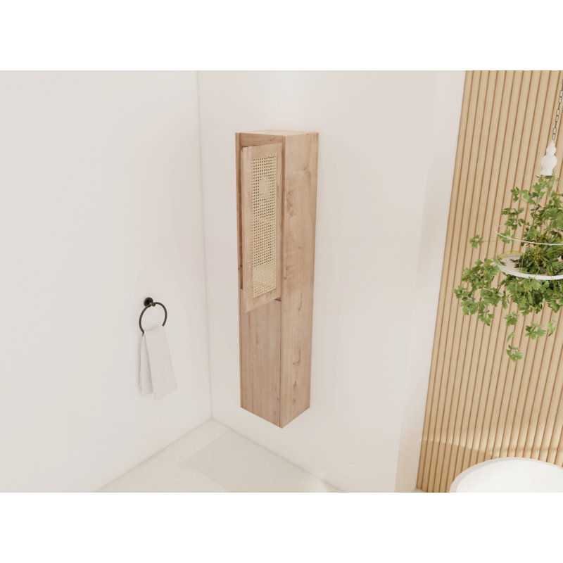 Armoire latérale de salle de bain 12 po, portes à fermeture douce, conception à fixation flottante