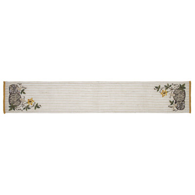 Pumpkin Bounty Rectangle Striped Table Runnner
