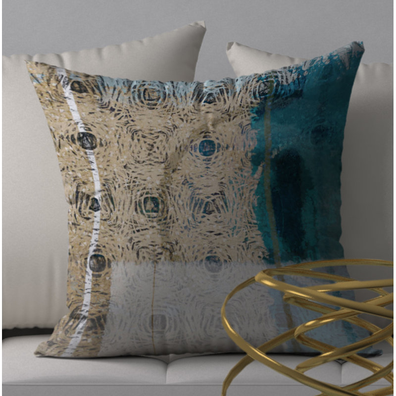 Abstract Throw Pillow, 18" H x 18" W