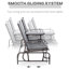Banc coulissant avec structure en métal Patio gris pour les espaces extérieurs. Double plaisir de glisse. Maille respirante. 726 lb Capacité. Cour arrière, jardin, porche sélectionnable. P 32 po