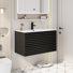 Meuble-lavabo simple Sharee avec comptoir d'évier, robinet et drain en alliage de zinc, certificat EPA