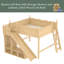Grand lit mezzanine avec tablettes et armoire de rangement, lits mezzanine en bois massif avec glissières amovibles et échelles, aucune boîte à ressorts nécessaire-434675374-434675372