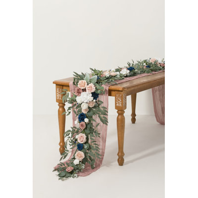 Ling's Moment 6ft Flower Garland in Dusty Rose & Navy