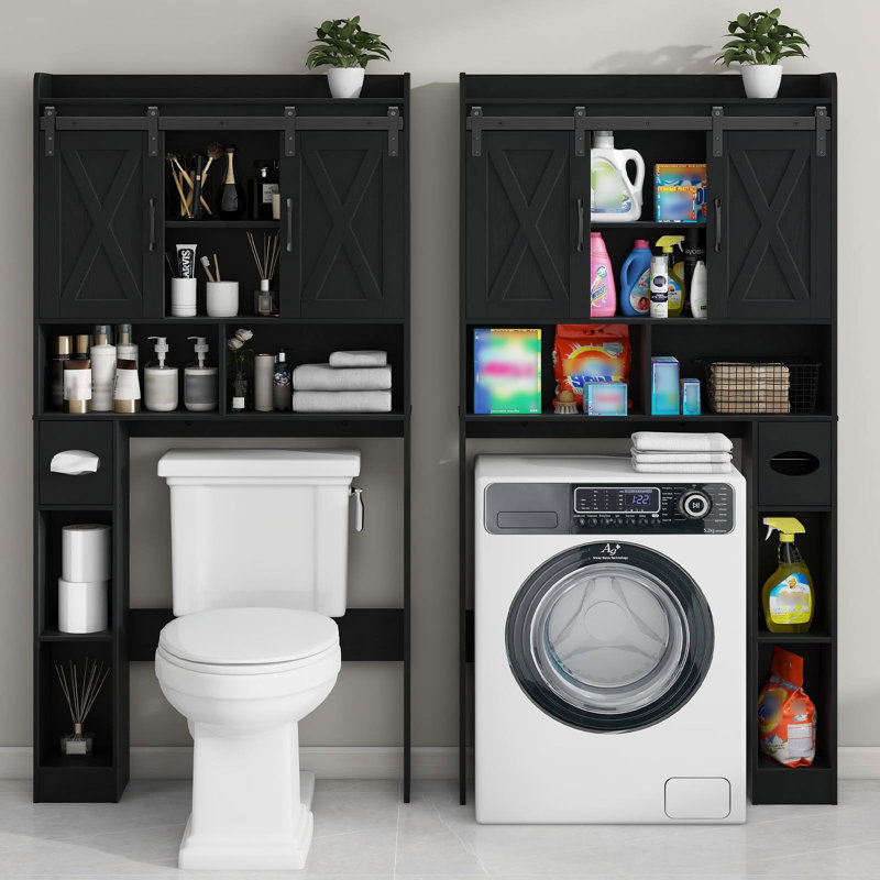 Over The Toilet Storage Cabinet, Black