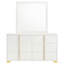 Commode blanche à 6 tiroirs avec miroir