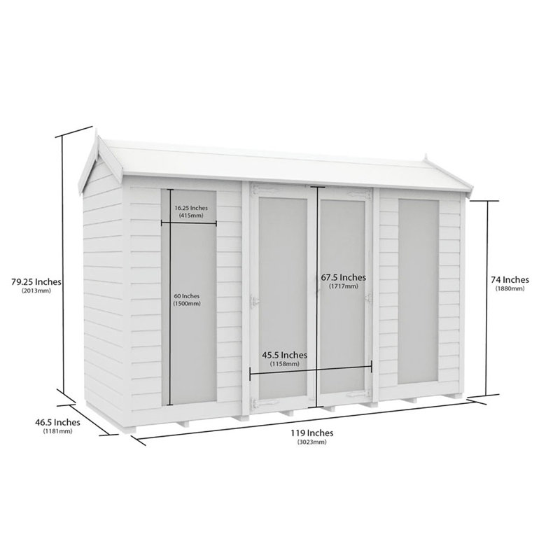 Apex Summer House (Full Height Window), 4ft x 10ft