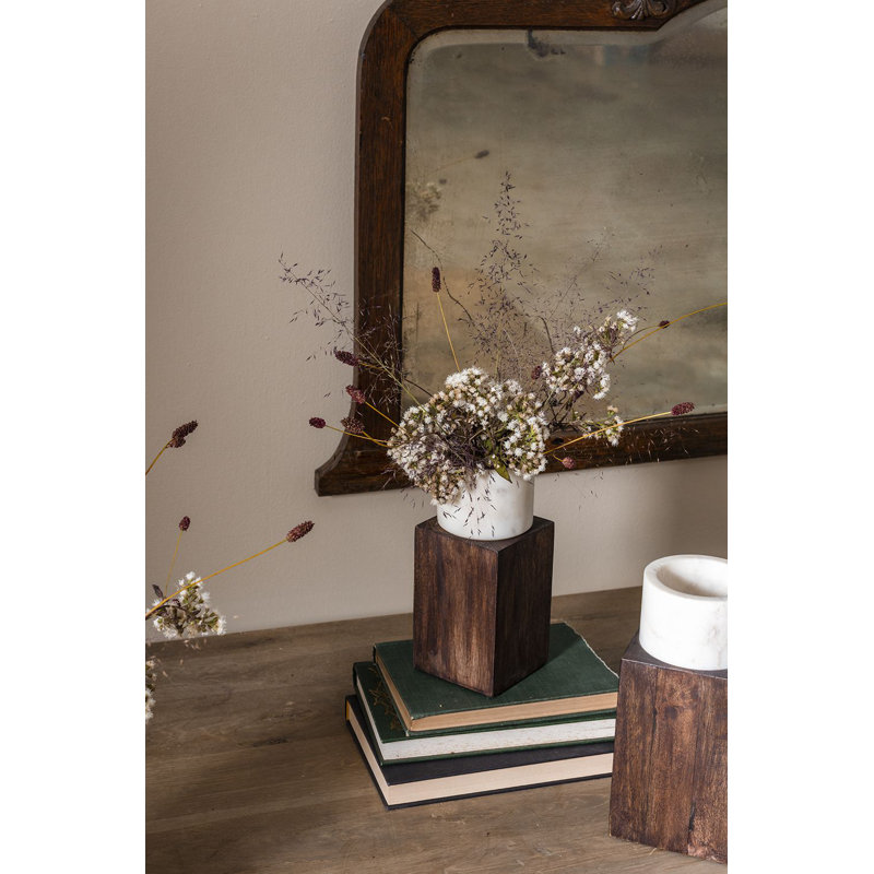 Pot à fleurs en bois Datus, H 8,25 po x l 3,5 po x P 3,5 po