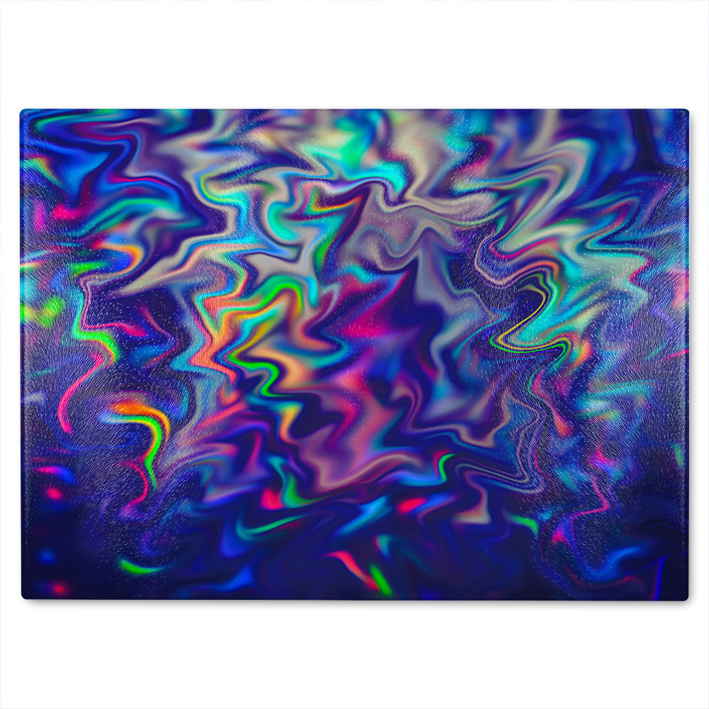 Psychedelic Marble Glass Chopping Board