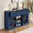 55'' Industrial Sliding Barn Door Sideboard with 3 Drawers, Adjustable Shelves, Metal Mesh & Particleboard Cabinet-997295183