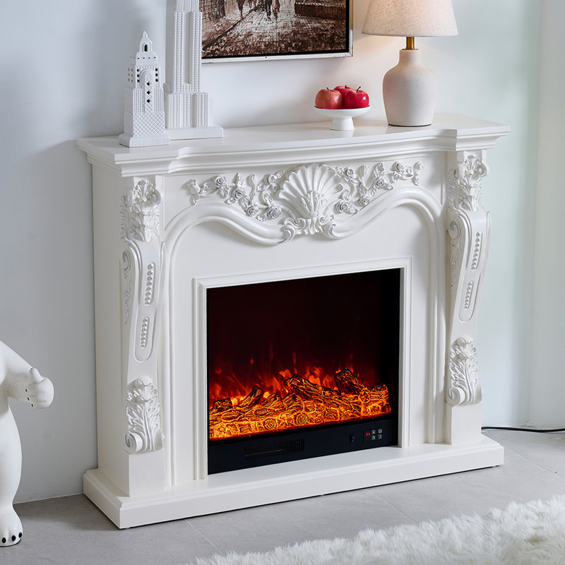Landscape Heating System Electric Fireplace, 43.31" H x 51.18" W x 12.99" D, White