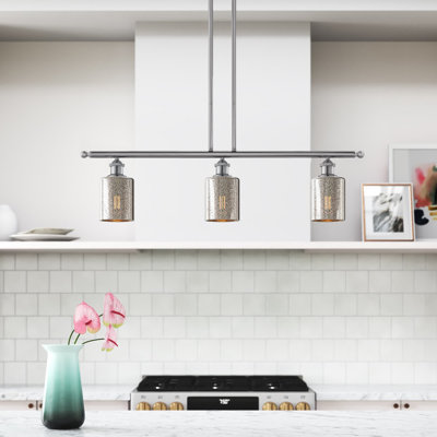 Luminaire suspendu linéaire à 3 lumières pour îlot de cuisine Leilani