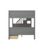 Lit simple superposé au dessus d'un lit double avec tablettes, escalier de rangement et tiroirs-1061729003