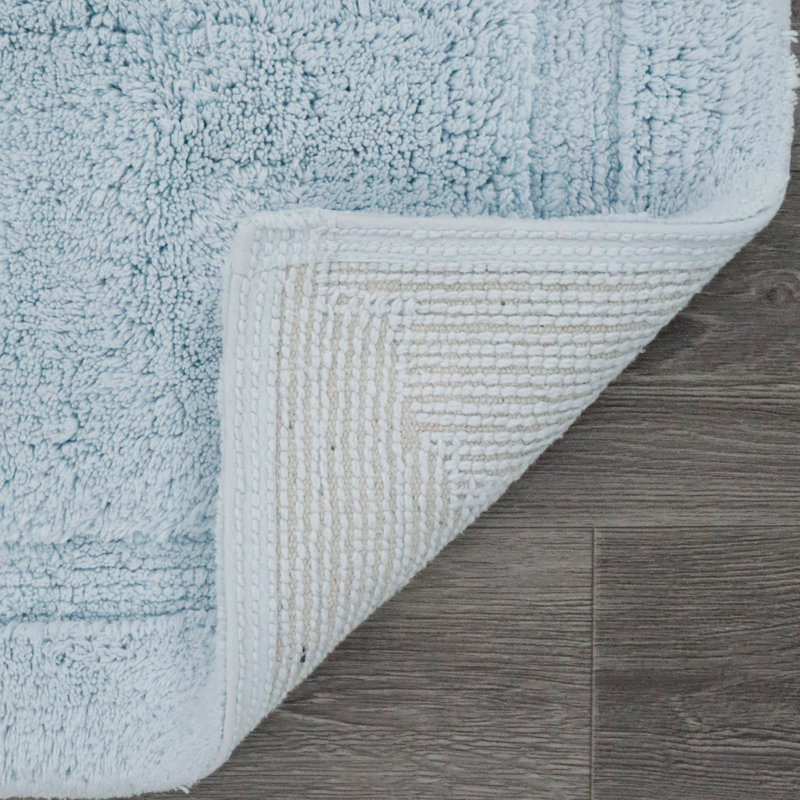 Rane Plush Bath Rug, Pale Blue