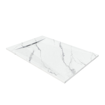 Carrara Marble Pattern SMC Shower Base with Low Threshold & Anti-Slip Surface