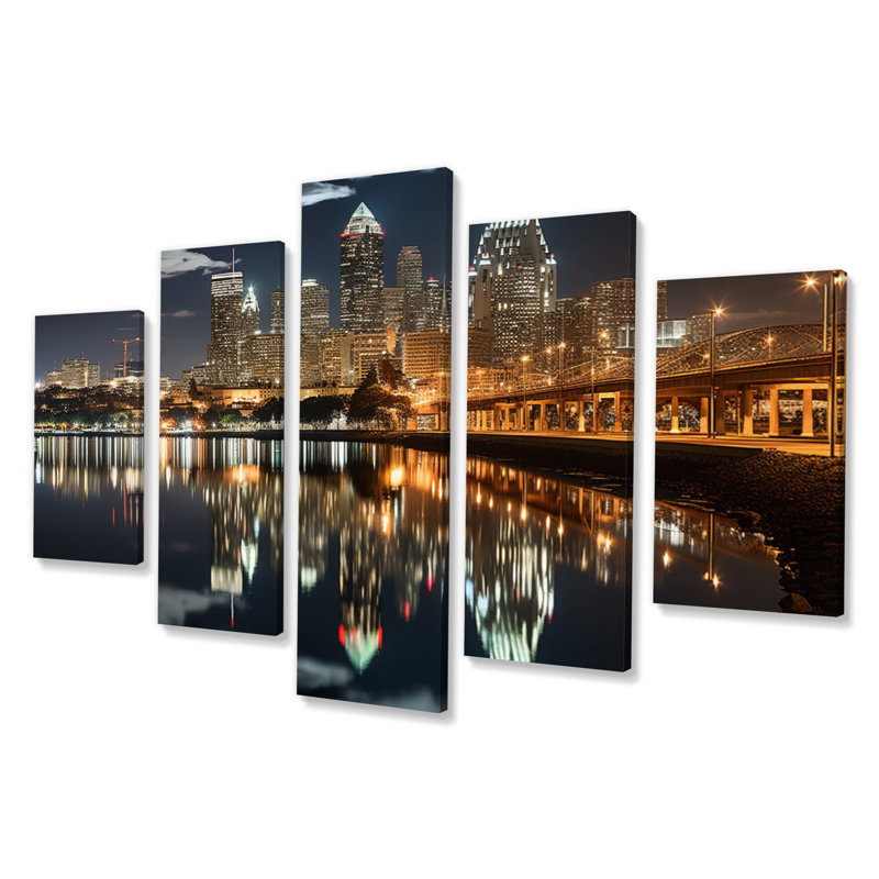 «San Diego Beautiful Beach View Cityscape», reproduction d'art nautique et plage - 5 panneaux