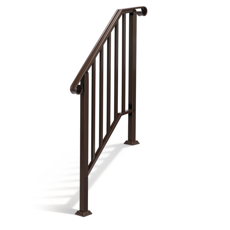 Rampe d'escalier en fer à 2 marches Sliver, Argent argent, 2-Step