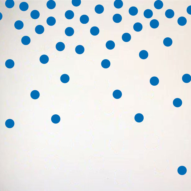 Adhésif décoratif à pois, H 48 po x l 78 po x P 0,01 po, Bleu azur