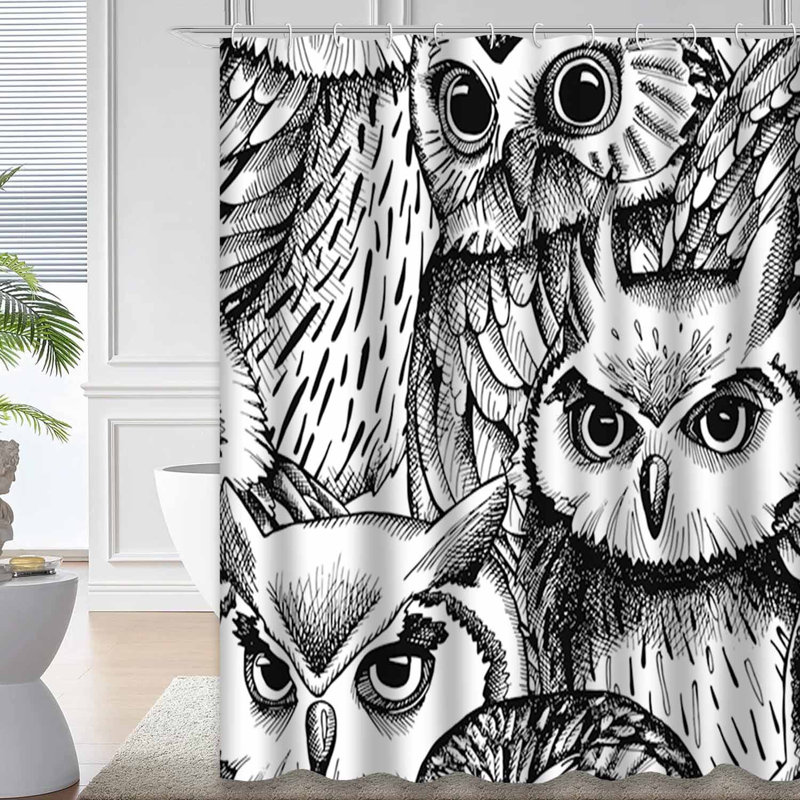 Rideau de douche Owls, L 72 po x l 78 po