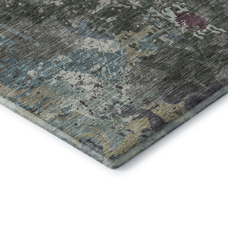 Tapis en fougère de qualité supérieure lavable à la machine Prisco, Rectangle 5 pi x 7 pi 6 po