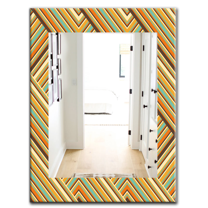 Miroir mural pour salle de bain/meuble-lavabo rétro ondulations square, H 39,4 po x l 29,5 po