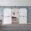 Porte de grange double en bois manufacturé 84 po de hauteur 84 po avec quincaillerie d'installation-98364429