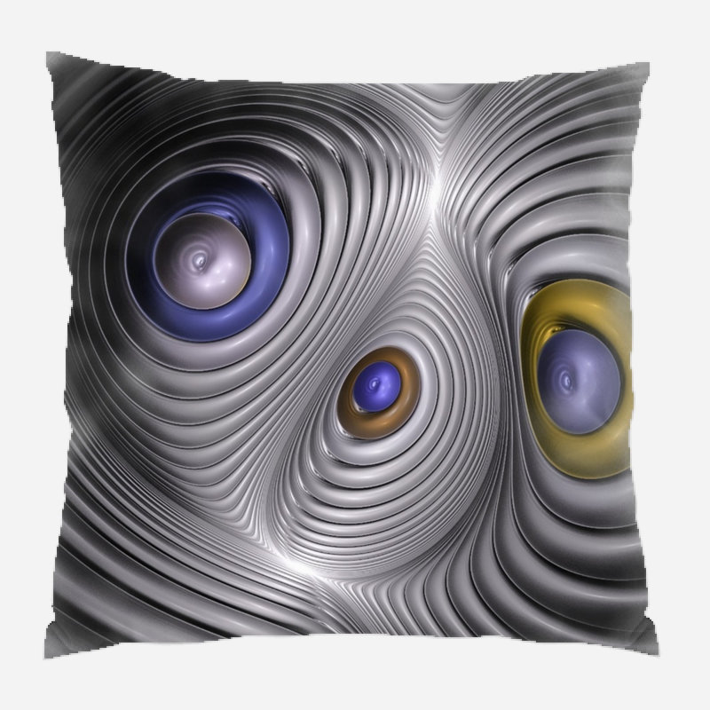 Fractal Geometric Microsuede Reversible Throw Pillow