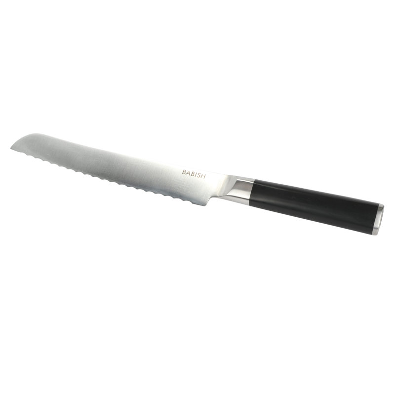 Babish 8'' Hollow Edge Bread Knife, Black