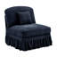 Bleu sans accoudoirs avec tissu en chenille et 1 coussin, jupes décoratives amovibles, forme confortable, différentes configurations pour des espaces compacts, siège simple, plis à volants détachables, soutien du corps, différent