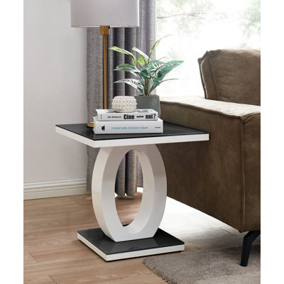 Scottsmoor Modern High Gloss Halo Side Sofa Table - Modern Design