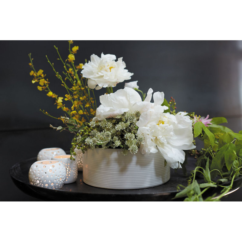 Canella Handmade Ceramic Pot Planter, 4" H x 9" W x 9" D