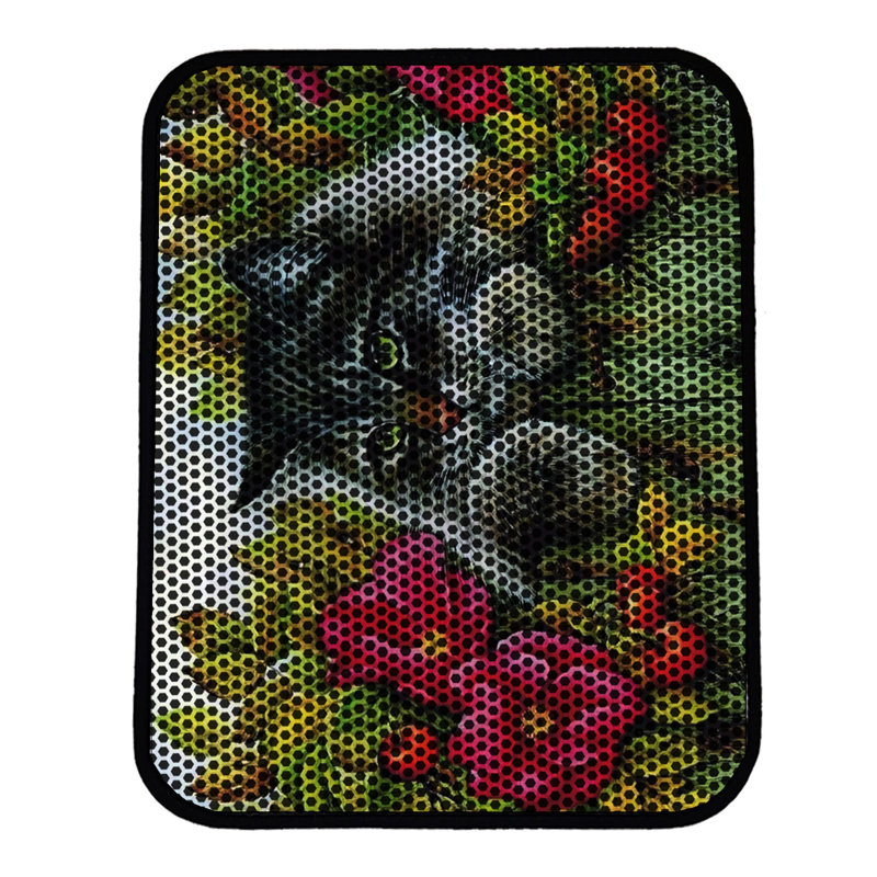 Tapis pour litière de qualité supérieure, 18 po x 24 po | 50% PVC / 50% polyester, lavable à la machine et passer l'aspirateur | Conception durable et facile à nettoyer pour les propriétaires d'animaux de compagnie | Protégez vos planchers des dégâts de la litière